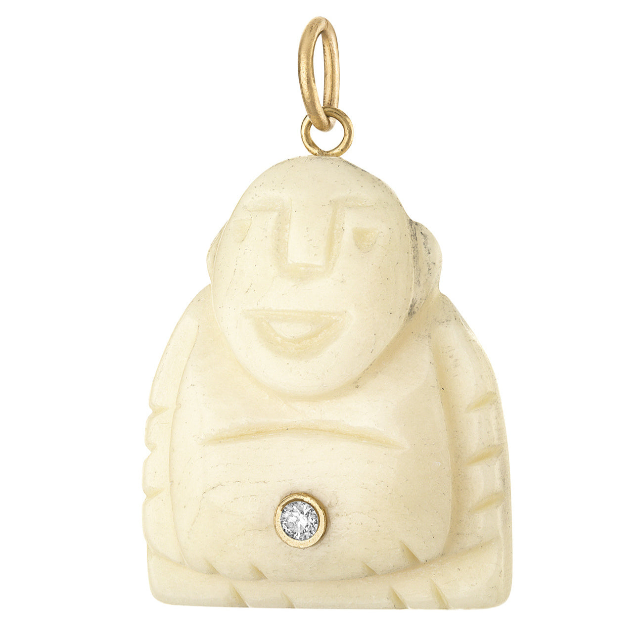 Vintage Diamond Buddha 14k Gold Charm